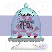 Load image into Gallery viewer, Seasons Greetings Peppermint Cake Stand JPEG