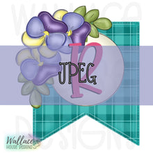 Load image into Gallery viewer, Pansy Monogram Banner JPEG