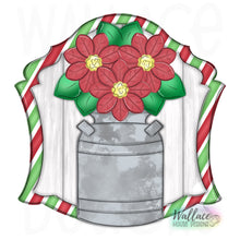 Load image into Gallery viewer, Poinsettia Milk Can Frame JPEG