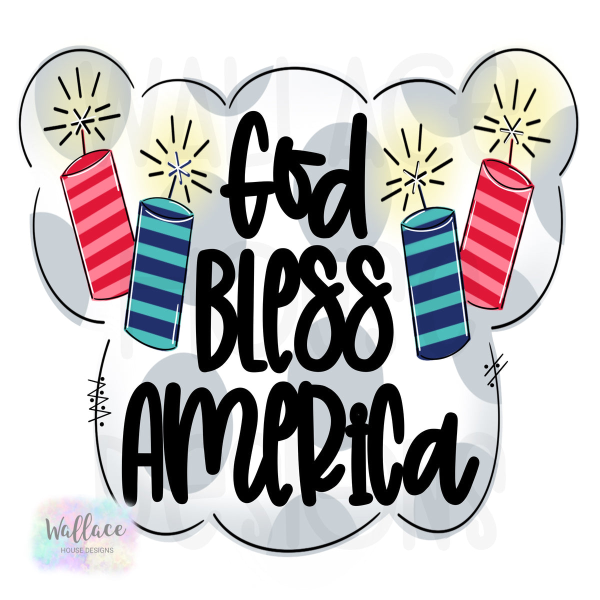 God Bless America Firework Printable Template – wallacehousedesigns