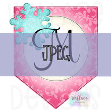 Load image into Gallery viewer, Snowflake Monogram Banner JPEG