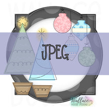 Load image into Gallery viewer, Retro Christmas Quatrefoil Frame JPEG