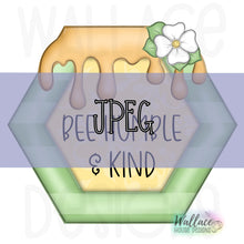 Load image into Gallery viewer, Bee Humble and Kind Hexagon Frame JPEG