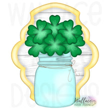 Load image into Gallery viewer, Shamrock Mason Jar Fancy Frame JPEG