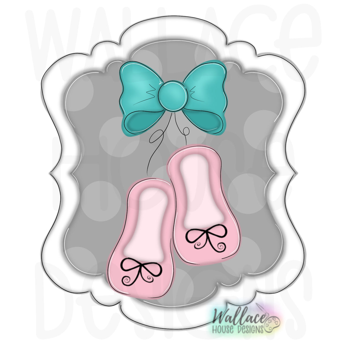 Ballerina Shoes Frame Printable Template – wallacehousedesigns