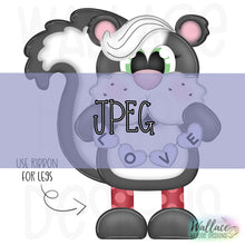 Load image into Gallery viewer, LOVE Valentines Skunk Ribbon Legs JPEG 2 Pc.