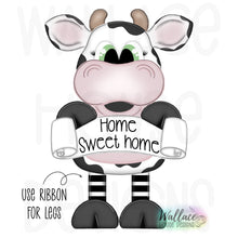 Load image into Gallery viewer, Home Sweet Home Cow Ribbon Legs JPEG