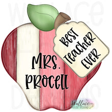 Load image into Gallery viewer, Best Teacher Ever Apple Tag JPEG