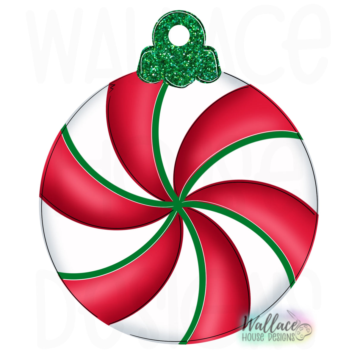 Peppermint Ornament Printable Template Wallacehousedesigns