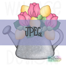 Load image into Gallery viewer, Tulips and Lemons Watering Can JPEG
