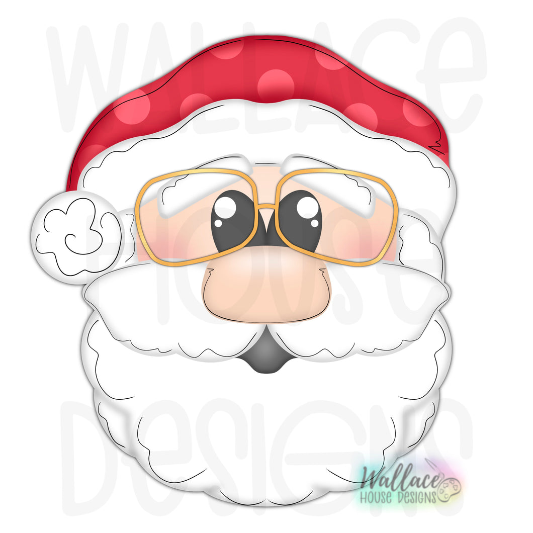 Santa Claus with Glasses Printable Template