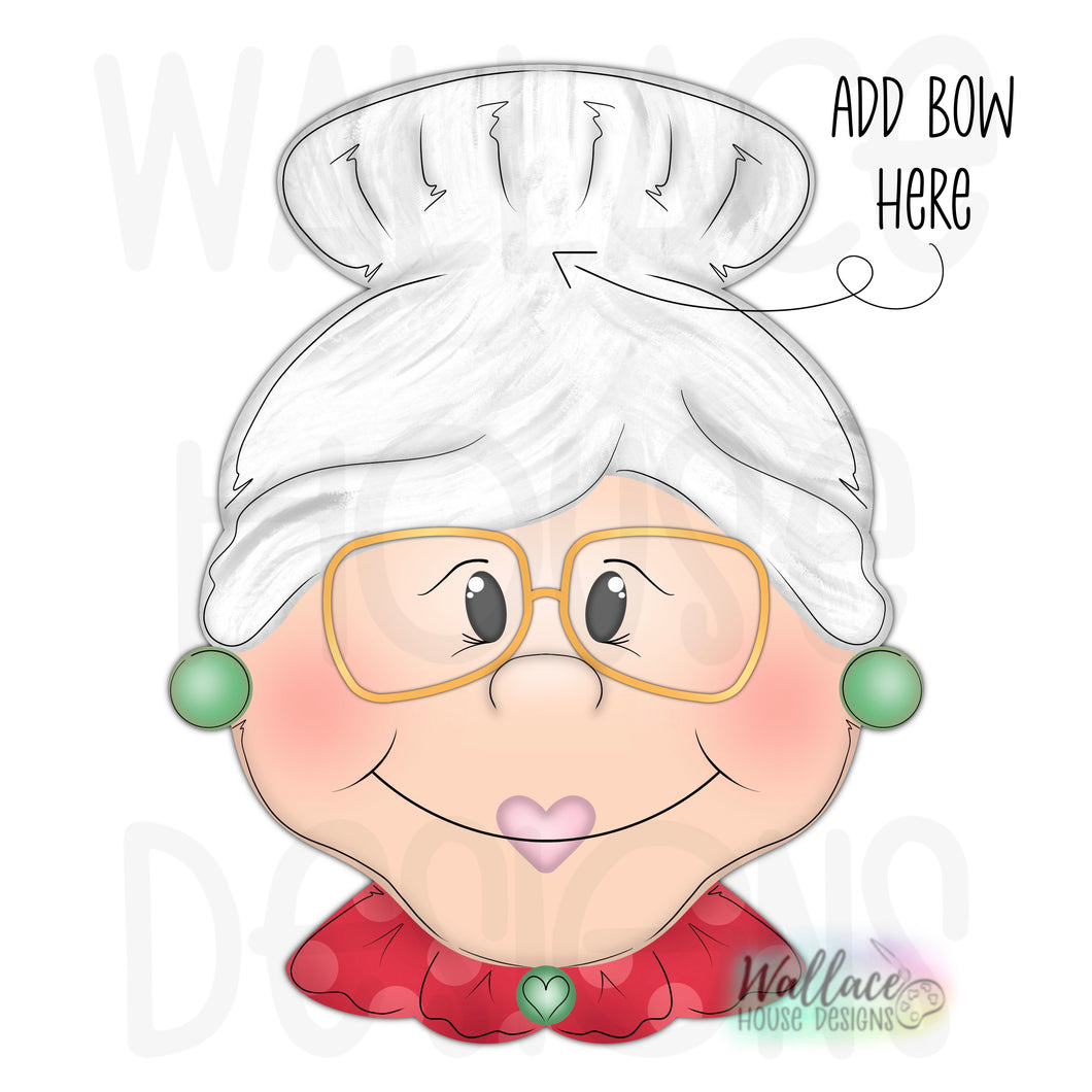 Mrs Claus with Glasses Printable Template