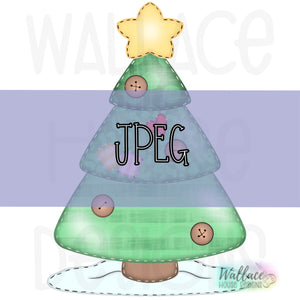 Quilted Christmas Tree JPEG