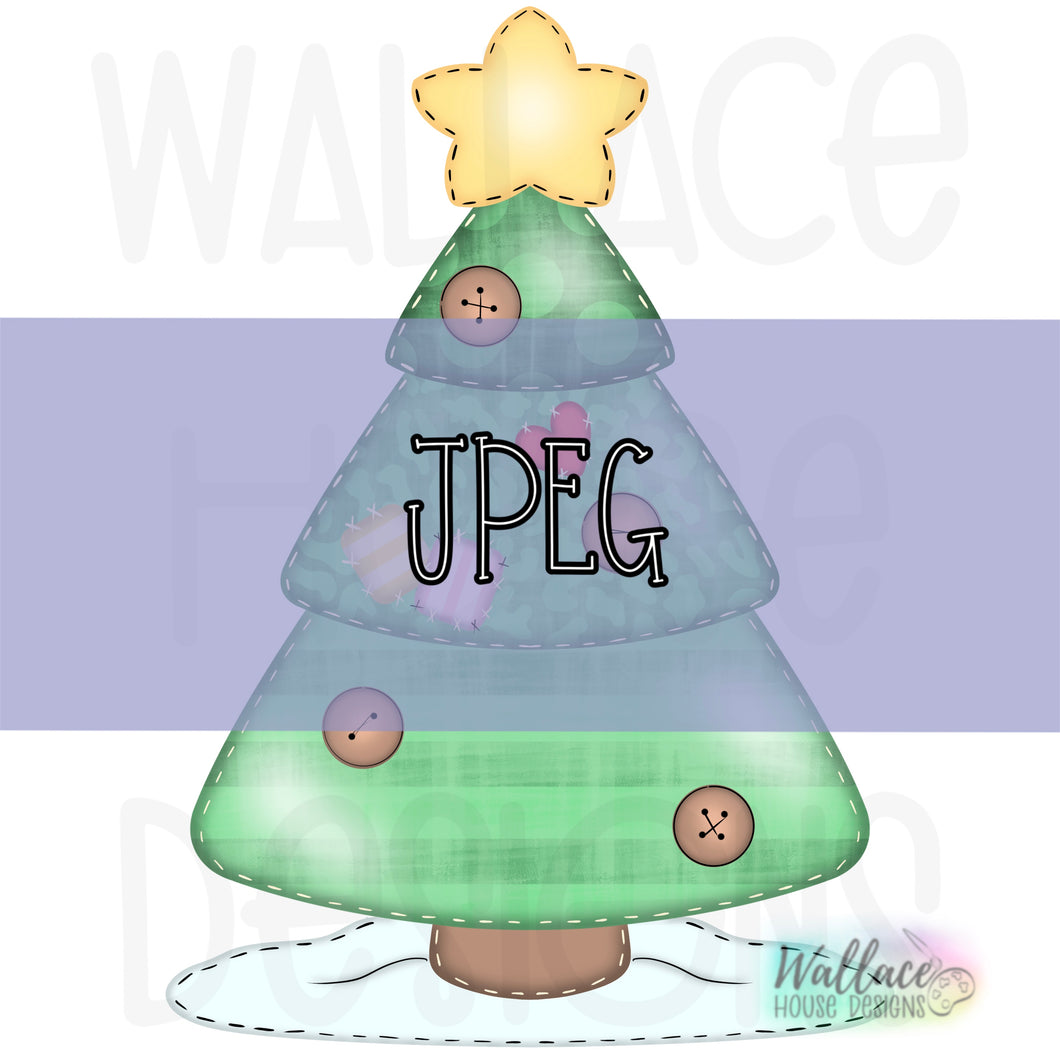 Quilted Christmas Tree JPEG