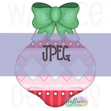 Load image into Gallery viewer, Argyle Christmas Ornament with a Bow JPEG
