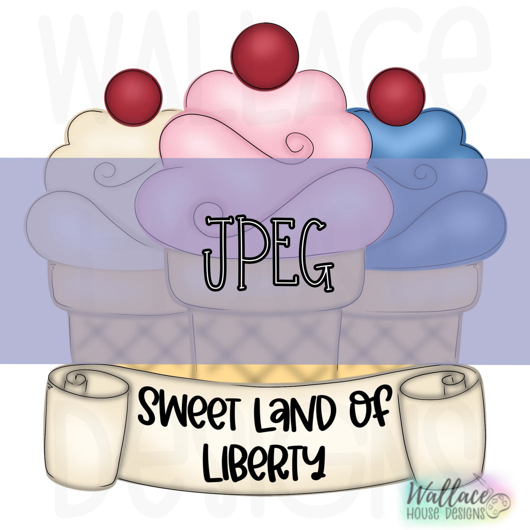Sweet Land of Liberty Ice Cream Cone Trio JPEG