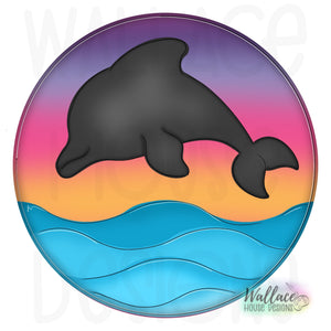 Sunset Dolphin Silhouette JPEG