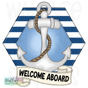 Welcome Aboard Anchor Hexagon JPEG