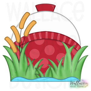 Fishing Bobber in the Grass Printable Template