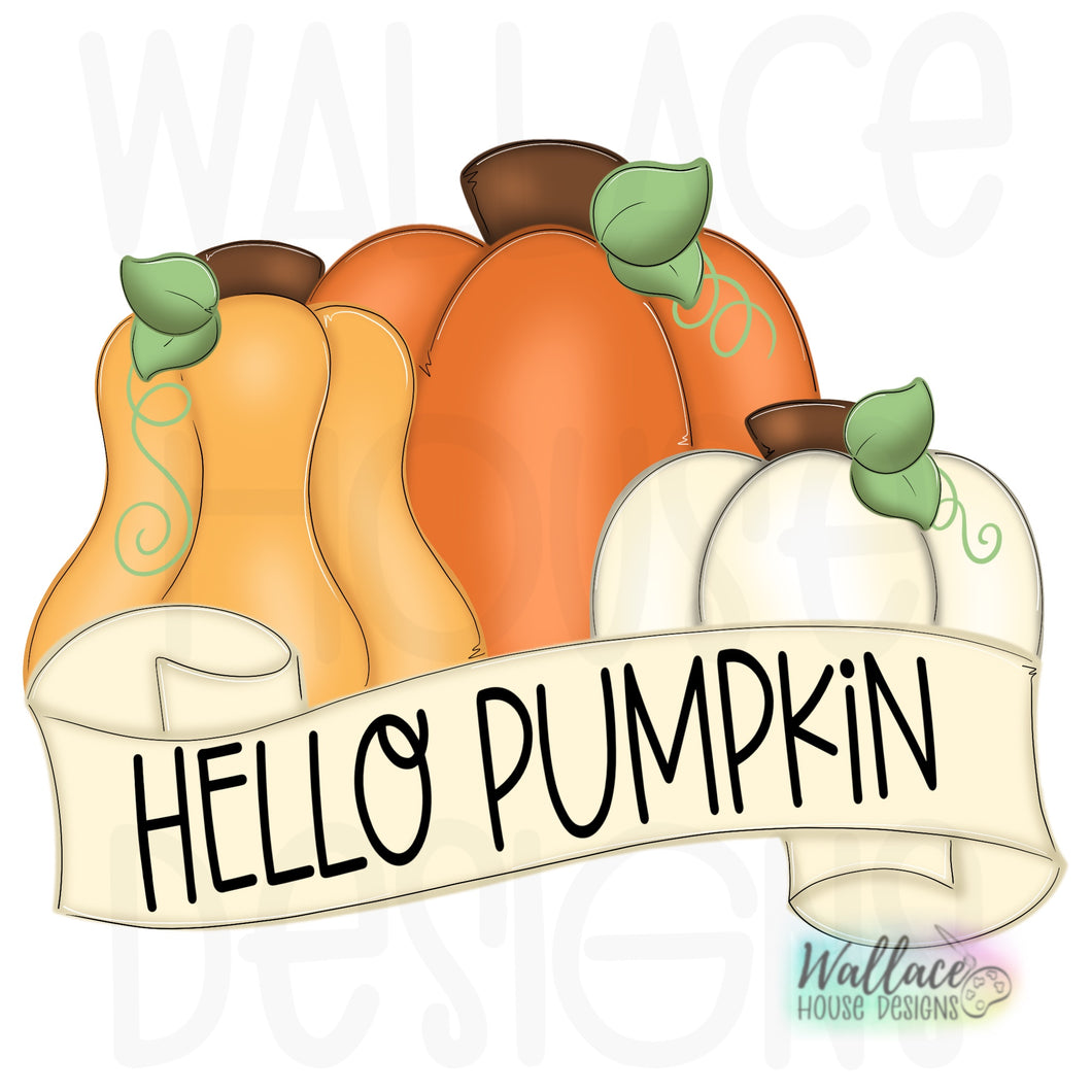 Hello Pumpkin Banner Trio Printable Template
