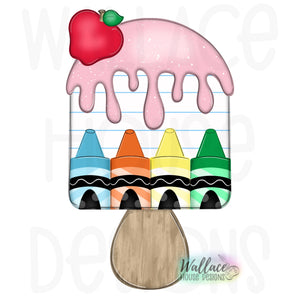 Crayon Back to School Popsicle Printable Template