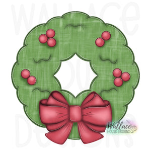 Topped with a Bow Christmas Wreath Printable Template