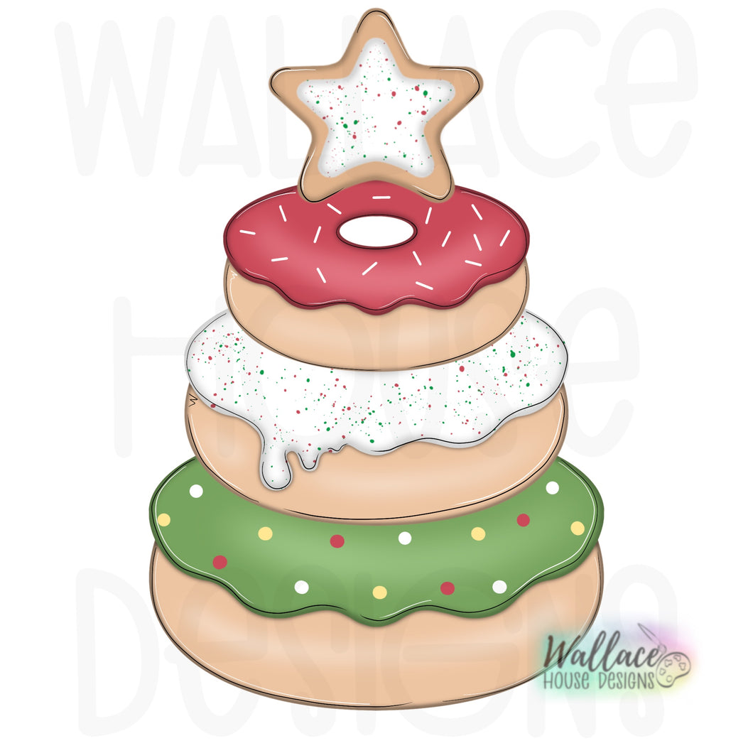 Donut Christmas Tree Printable Template