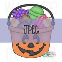 Load image into Gallery viewer, Trick or Treat Candy Bucket Jack o Lantern JPEG
