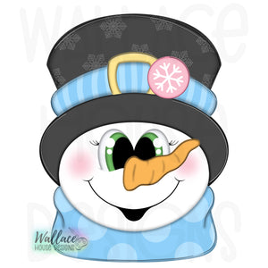 Jolly Winter Snowman Face JPEG