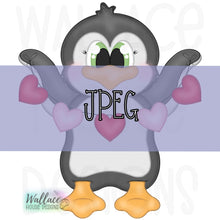Load image into Gallery viewer, Valentine Heart Penguin JPEG
