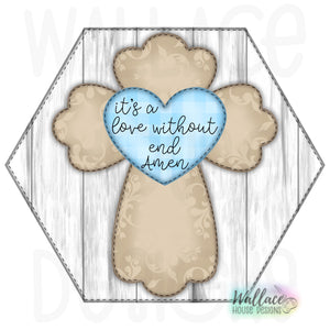 Love Without End Amen Cross Octagon Frame Printable Template