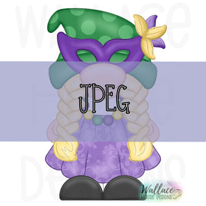 Mardi Gras Mask Gnomette Girl JPEG