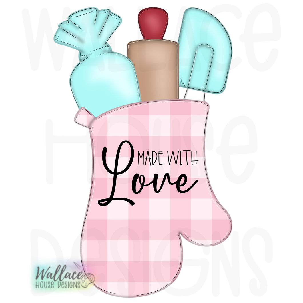 Made With Love Baking Oven Mitt Printable Template