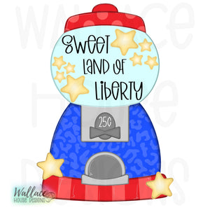 Sweet Land of Liberty Patriotic Gumball Machine Printable Template