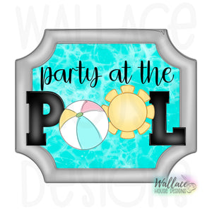 Party at the Pool Ticket Frame Printable Template