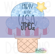 Load image into Gallery viewer, Party in the USA Ice Cream Cone JPEG
