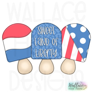 Sweet Land of Liberty Popsicle Trio Template