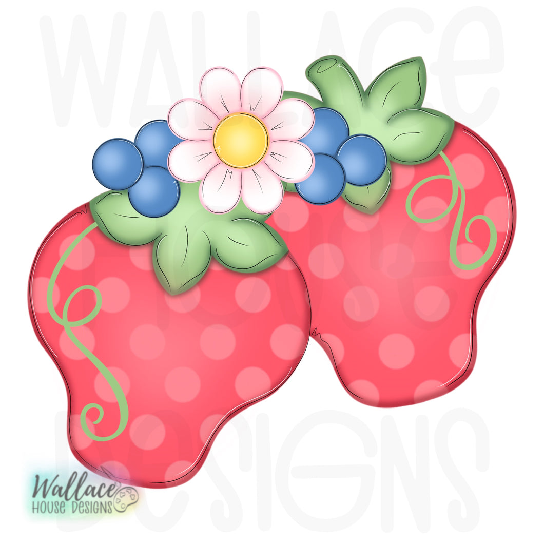 Strawberry Double Tags Printable Template