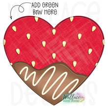 Load image into Gallery viewer, Topped with a Bow Chocolate Strawberry Heart JPEG
