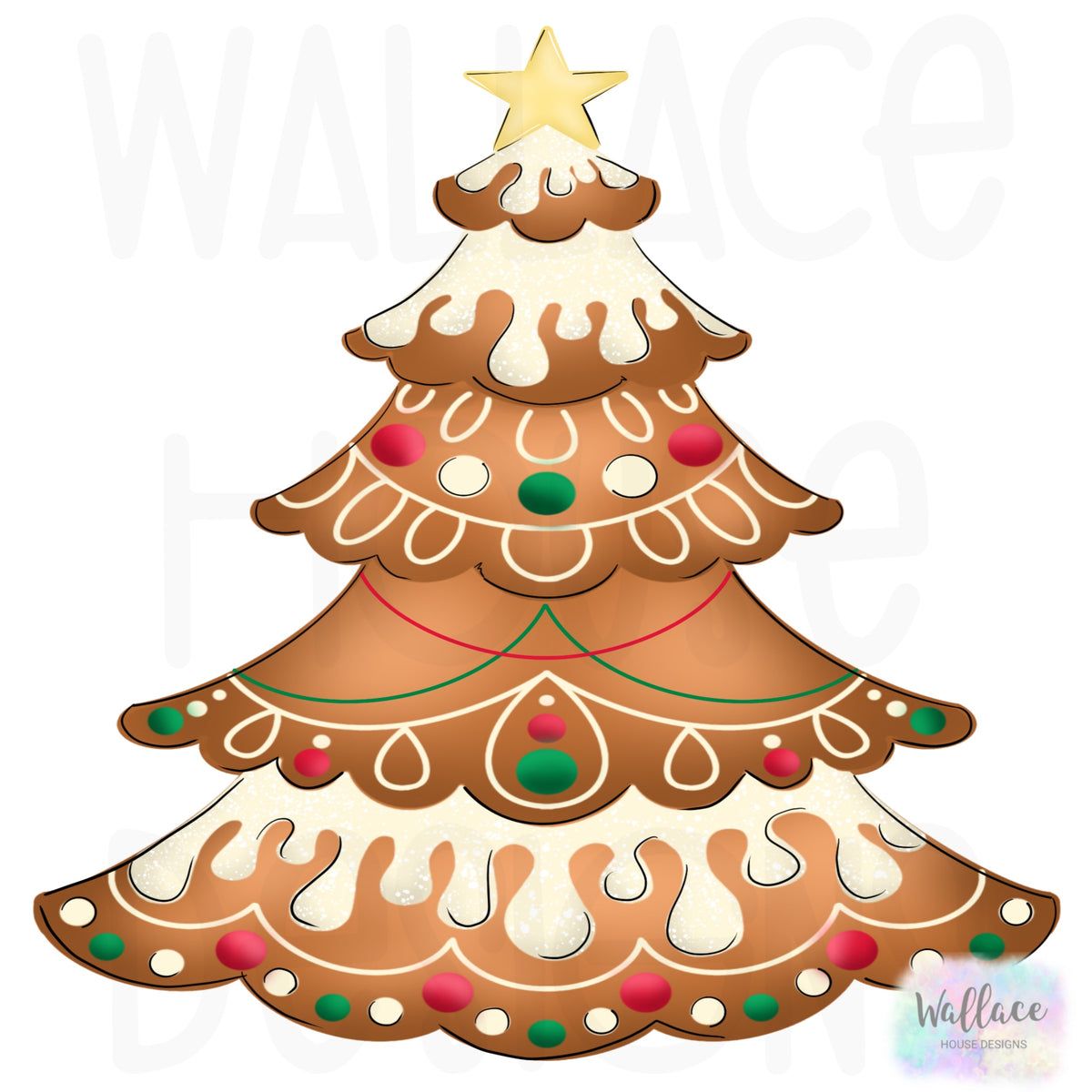 Gingerbread Christmas Tree Printable Template Wallacehousedesigns