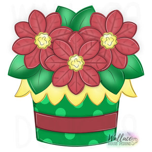 Poinsettia Elf Planter Printable Template