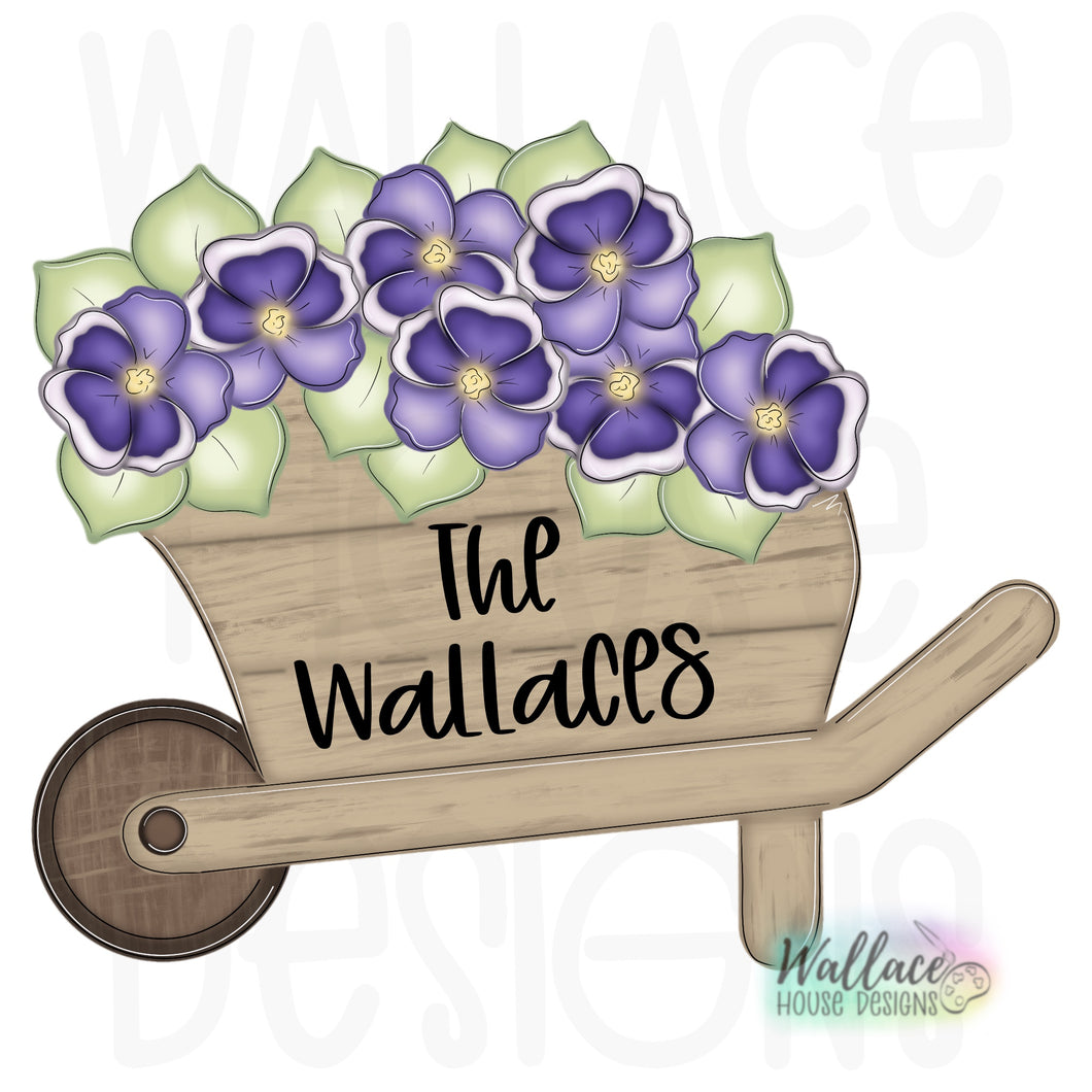 Wagon Full of Pansies Printable Template