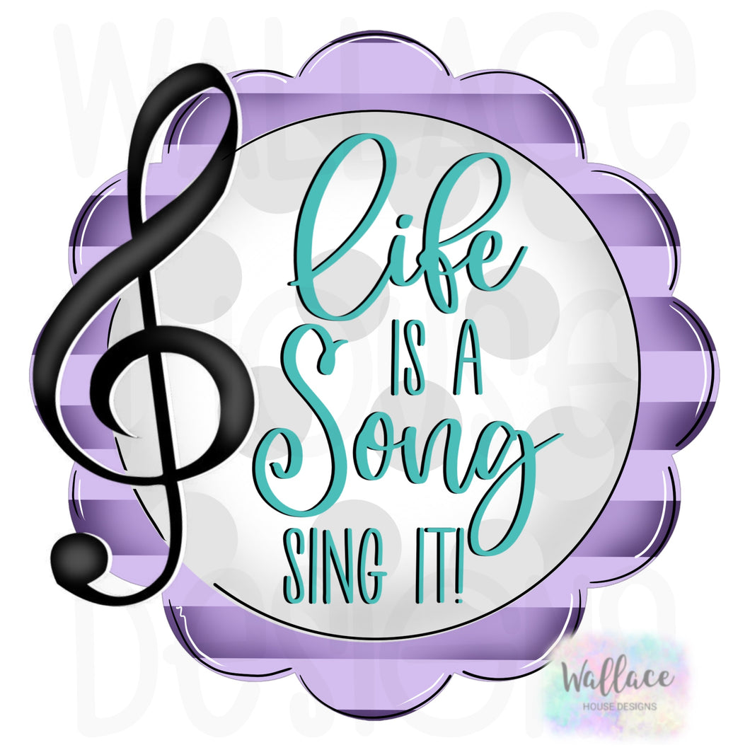 Life is a Song Scalloped Frame Printable Template
