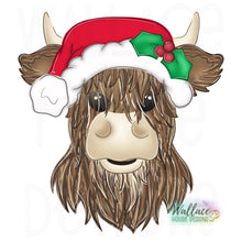 Load image into Gallery viewer, Christmas Highland Cow JPEG

