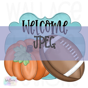 Welcome Pumpkin Football Frame JPEG
