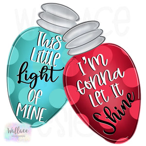 This Little Light of Mine Christmas Light Bulbs Printable Template