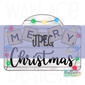 Merry Christmas Scrabble Tiles Frame JPEG