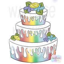 Load image into Gallery viewer, Floral Birthday Cake Printable Template
