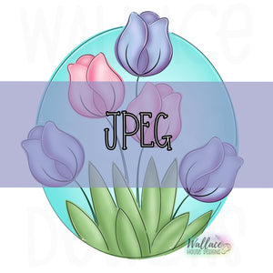 Spring Tulip Oval Frame JPEG