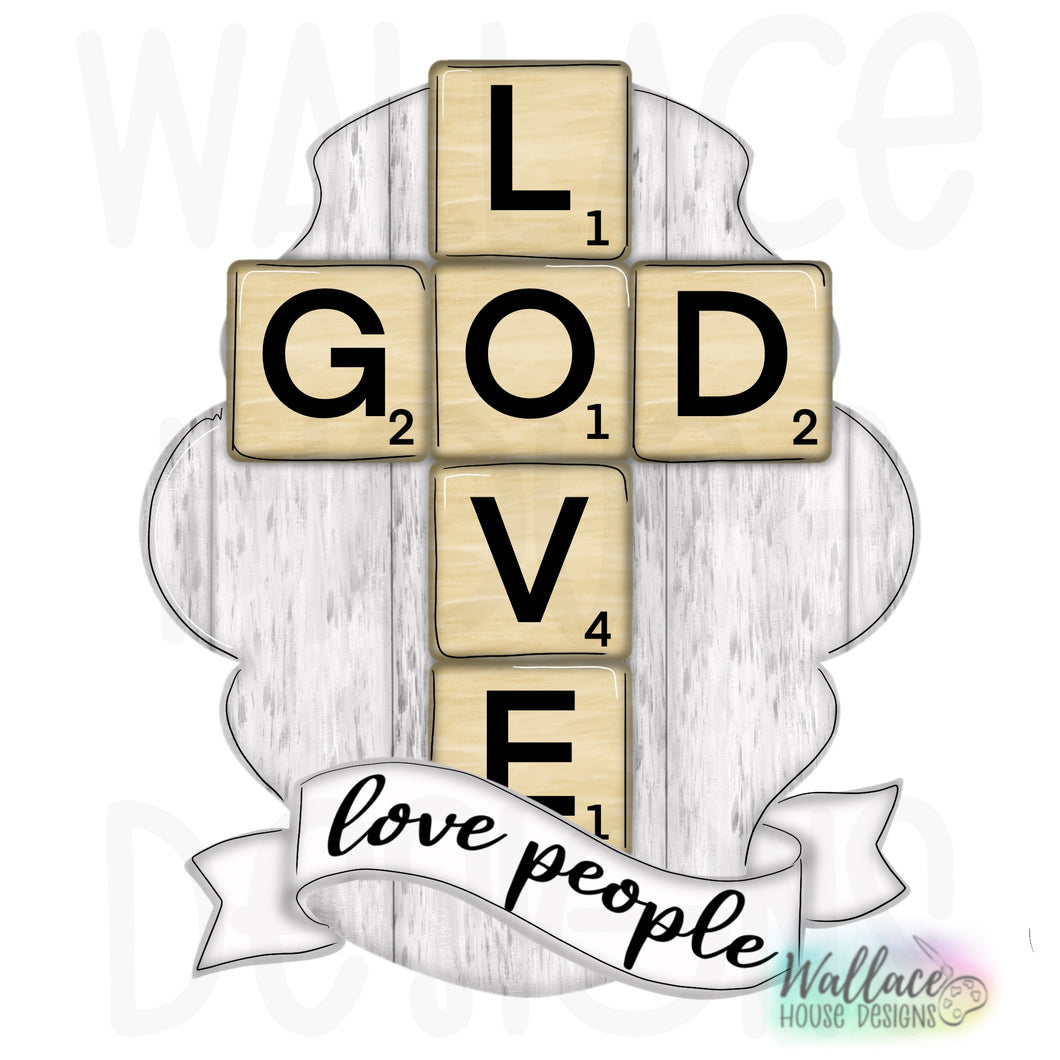 Love God Love People Scrabble Frame Printable Template